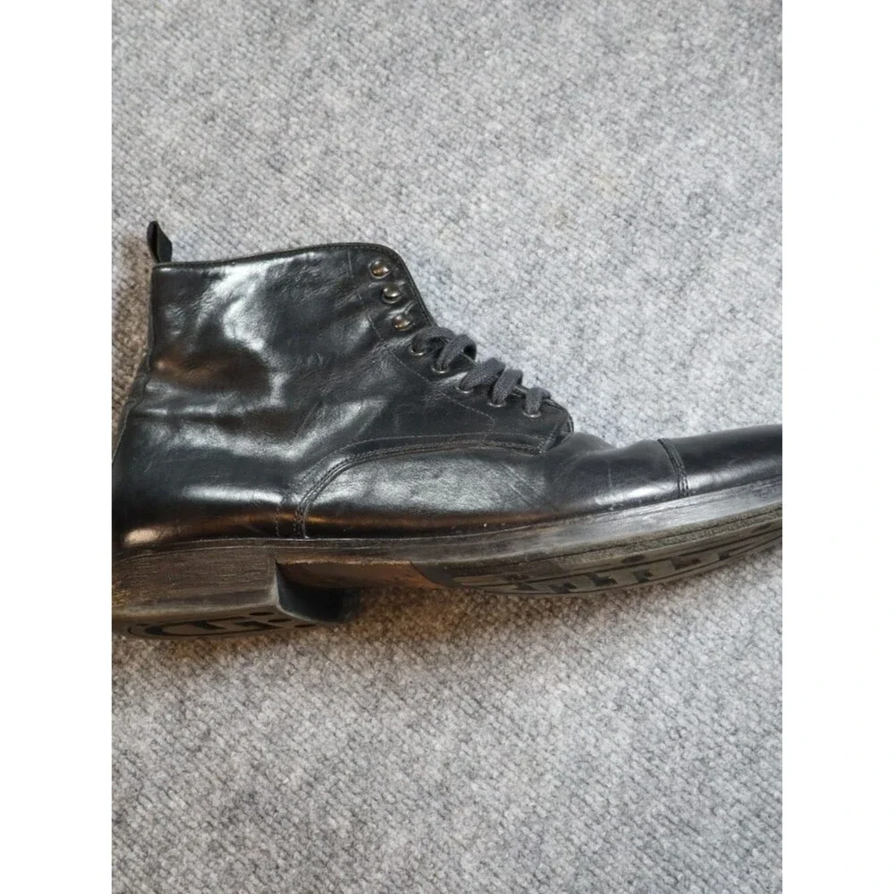 To Boot New York Adam Derrick Boots Mens 12 Black Leather Cap Toe Lace Up Italy